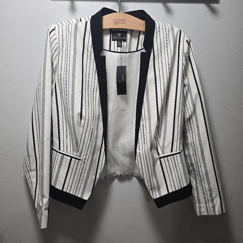 Striped Black and White Blazer